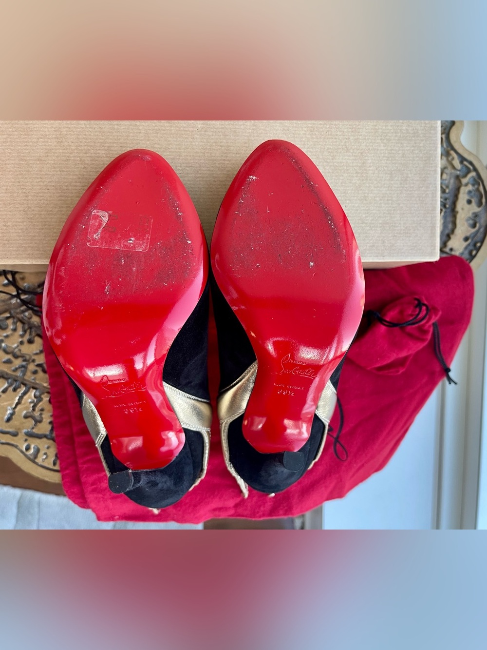 Christian Louboutin Mercura Suede Leather Boots with Wings, Size 39.5 (US 9) - Picture 12 of 17